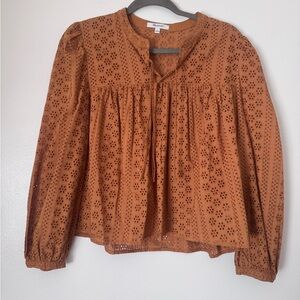 Madewell Rust Eyelet Blouse